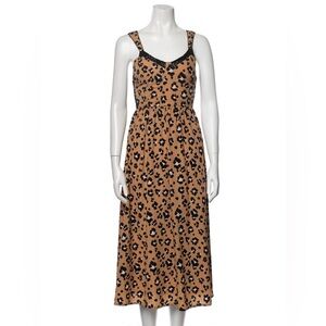 Thakoon Collective Leopard Print Midi Slip Dress